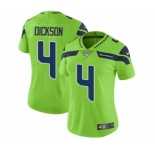 Women's Nike Seattle Seahawks #4 Michael Dickson Limited Green Rush Vapor Untouchable NFL Jersey