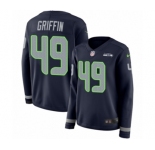 Women's Nike Seattle Seahawks #49 Shaquem Griffin Limited Navy Blue Therma Long Sleeve NFL Jersey