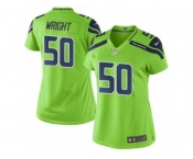 Women's Nike Seattle Seahawks #50 K.J. Wright Green Stitched NFL Limited Rush Jersey