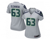 Women's Nike Seattle Seahawks #63 Mark Glowinski Limited Grey Alternate NFL Jersey