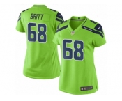 Women's Nike Seattle Seahawks #68 Justin Britt Limited Green Rush NFL Jersey