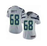 Women's Nike Seattle Seahawks #68 Justin Britt Vapor Untouchable Limited Grey Alternate NFL Jersey
