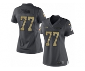 Women's Nike Seattle Seahawks #77 Ahtyba Rubin Limited Black 2016 Salute to Service NFL Jersey