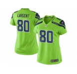 Women's Nike Seattle Seahawks #80 Steve Largent Green Stitched NFL Limited Rush Jersey