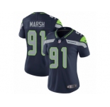 Women's Nike Seattle Seahawks #91 Cassius Marsh Vapor Untouchable Limited Steel Blue Team Color NFL Jersey