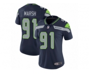 Women's Nike Seattle Seahawks #91 Cassius Marsh Vapor Untouchable Limited Steel Blue Team Color NFL Jersey