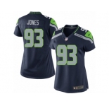 Women's Nike Seattle Seahawks #93 Nazair Jones Limited Steel Blue Team Color NFL Jersey