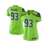 Women's Nike Seattle Seahawks #93 Tony McDaniel Limited Green Rush NFL Jersey