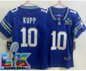 Women's Seattle Seahawks #10 Cooper Kupp Limited Blue Super Bowl LX Vapor Vapor Jersey