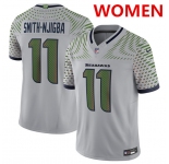 Women's Seattle Seahawks #11 jaxon smith-njigba grey 2025 f.u.s.e. “rivalries” vapor limited football stitched jersey
