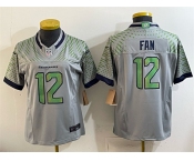 Women's Seattle Seahawks #12 Fan Grey 2025 F.U.S.E. “Rivalries” Vapor Untouchable Limited Stitched Football Jersey