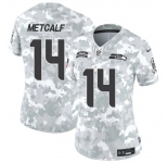 Women's Seattle Seahawks #14 DK Metcalf 2024 F.U.S.E Arctic Camo Salute To Service Limited Stitched Football Jersey