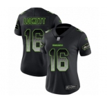 Women's Seattle Seahawks #16 Tyler Lockett Limited Black Smoke Fashion Football Jersey