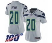Women's Seattle Seahawks #20 Rashaad Penny Grey Alternate Vapor Untouchable Limited Player 100th Season Football Jersey