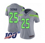 Women's Seattle Seahawks #25 Richard Sherman Limited Silver Inverted Legend 100th Season Football Jersey