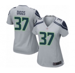Women's Seattle Seahawks #37 Quandre Diggs Game Grey Alternate Football Jersey