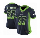 Women's Seattle Seahawks #37 Shaun Alexander Limited Navy Blue Rush Drift Fashion Football Jersey