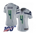 Women's Seattle Seahawks #4 Michael Dickson Grey Alternate Vapor Untouchable Limited Player 100th Season Football Jersey