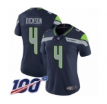 Women's Seattle Seahawks #4 Michael Dickson Navy Blue Team Color Vapor Untouchable Limited Player 100th Season Football Jersey