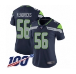 Women's Seattle Seahawks #56 Mychal Kendricks Navy Blue Team Color Vapor Untouchable Limited Player 100th Season Football Jersey
