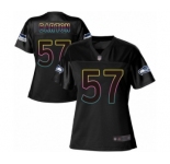 Women's Seattle Seahawks #57 Cody Barton Game Black Fashion Football Jersey