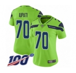 Women's Seattle Seahawks #70 Mike Iupati Limited Green Rush Vapor Untouchable 100th Season Football Jersey
