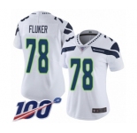Women's Seattle Seahawks #78 D.J. Fluker White Vapor Untouchable Limited Player 100th Season Football Jersey