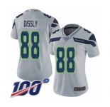 Women's Seattle Seahawks #88 Will Dissly Grey Alternate Vapor Untouchable Limited Player 100th Season Football Jersey