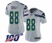 Women's Seattle Seahawks #88 Will Dissly Grey Alternate Vapor Untouchable Limited Player 100th Season Football Jersey