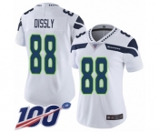 Women's Seattle Seahawks #88 Will Dissly White Vapor Untouchable Limited Player 100th Season Football Jersey