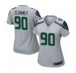 Women's Seattle Seahawks #90 Jadeveon Clowney Game Grey Alternate Football Jersey