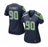 Women's Seattle Seahawks #90 Jadeveon Clowney Game Navy Blue Team Color Football Jersey