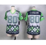 nike women nfl jerseys seattle seahawks #80 largent noble fashion[2015 Elite]
