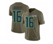 Youth Nike Seattle Seahawks #16 Tyler Lockett Limited Olive 2017 Salute to Service NFL Jersey