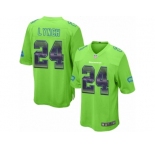 Youth Nike Seattle Seahawks #24 Marshawn Lynch Limited Green Strobe NFL Jersey