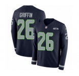 Youth Nike Seattle Seahawks #26 Shaquill Griffin Limited Navy Blue Therma Long Sleeve NFL Jersey