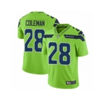 Youth Nike Seattle Seahawks #28 Justin Coleman Limited Green Rush Vapor Untouchable NFL Jersey
