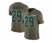 Youth Nike Seattle Seahawks #29 Earl Thomas III Limited Olive 2017 Salute to Service NFL Jersey