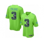 Youth Nike Seattle Seahawks #3 Russell Wilson Limited Green Strobe NFL Jersey