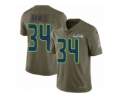 Youth Nike Seattle Seahawks #34 Thomas Rawls Limited Olive 2017 Salute to Service NFL Jersey