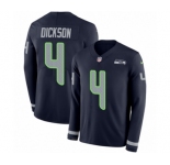 Youth Nike Seattle Seahawks #4 Michael Dickson Limited Navy Blue Therma Long Sleeve NFL Jersey