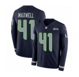 Youth Nike Seattle Seahawks #41 Byron Maxwell Limited Navy Blue Therma Long Sleeve NFL Jersey