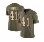 Youth Nike Seattle Seahawks #41 Byron Maxwell Limited Olive Gold 2017 Salute to Service NFL Jersey