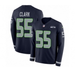 Youth Nike Seattle Seahawks #55 Frank Clark Limited Navy Blue Therma Long Sleeve NFL Jersey