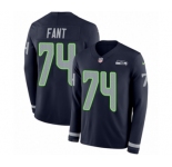 Youth Nike Seattle Seahawks #74 George Fant Limited Navy Blue Therma Long Sleeve NFL Jersey