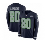 Youth Nike Seattle Seahawks #80 Steve Largent Limited Navy Blue Therma Long Sleeve NFL Jersey