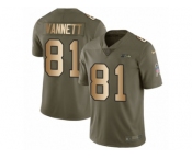 Youth Nike Seattle Seahawks #81 Nick Vannett Limited Olive Gold 2017 Salute to Service NFL Jersey