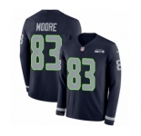 Youth Nike Seattle Seahawks #83 David Moore Limited Navy Blue Therma Long Sleeve NFL Jersey