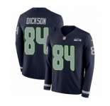 Youth Nike Seattle Seahawks #84 Ed Dickson Limited Navy Blue Therma Long Sleeve NFL Jersey