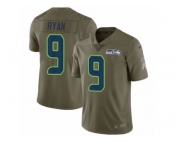 Youth Nike Seattle Seahawks #9 Jon Ryan Limited Olive 2017 Salute to Service NFL Jersey